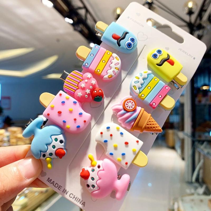 Product Introduction of Korean Style Super Cute Children Barrettes Girls Baby Ice Cream Does Not Hurt Hair Duckbill Clip Little Clip Hairpin Bang Clip Women 5