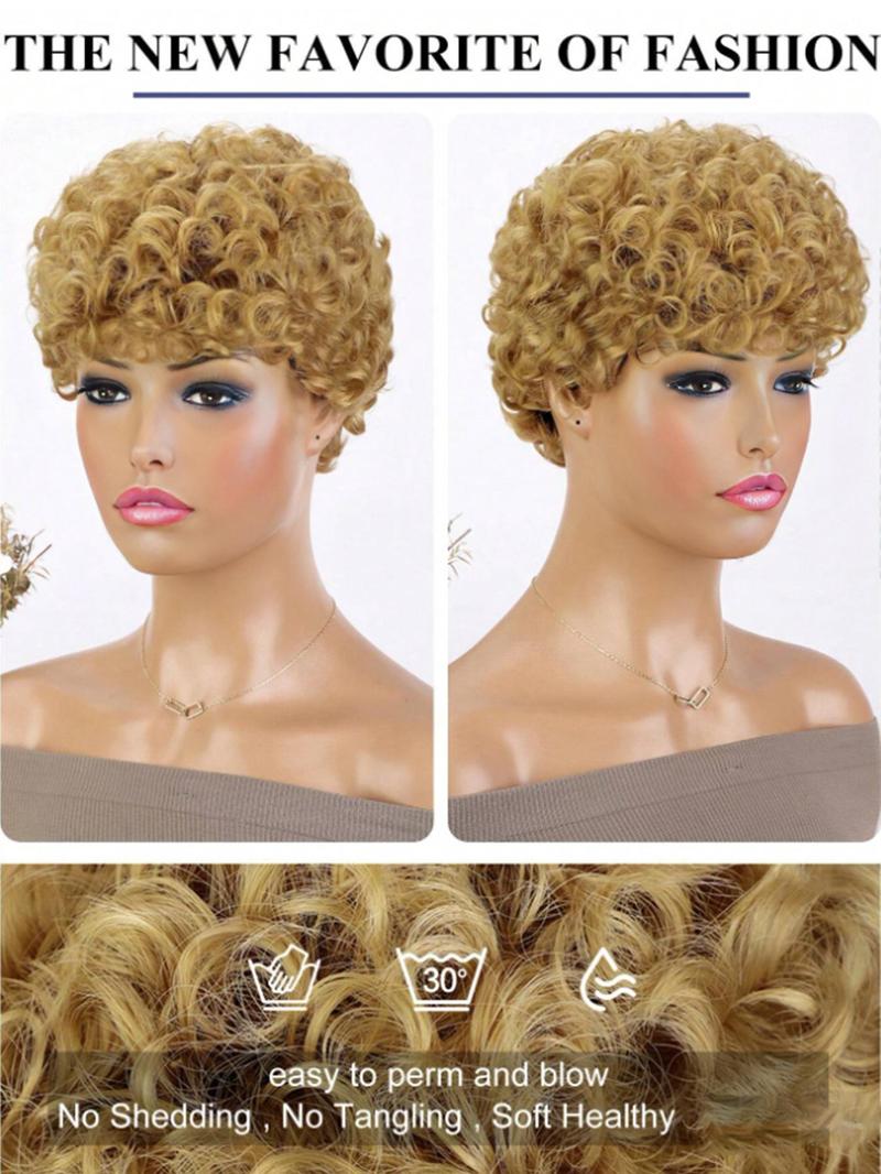 Product Introduction of 10 Inch Short Wigs for Women, Gorgeous Fluffy Wigs with Bangs, Synthetic Full Machine Wigs for Party, Daily Use 3