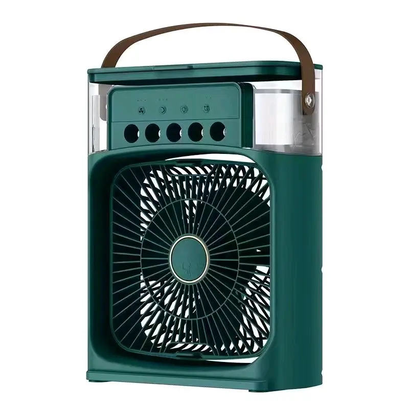 Quạt Phun Sương Mini Làm Mát 600Ml - Quạt Điều Hòa Hơi Nước Có Chế Độ Hẹn Giờ Thông Minh Tích Hợp Đèn Led Phụ Kiện