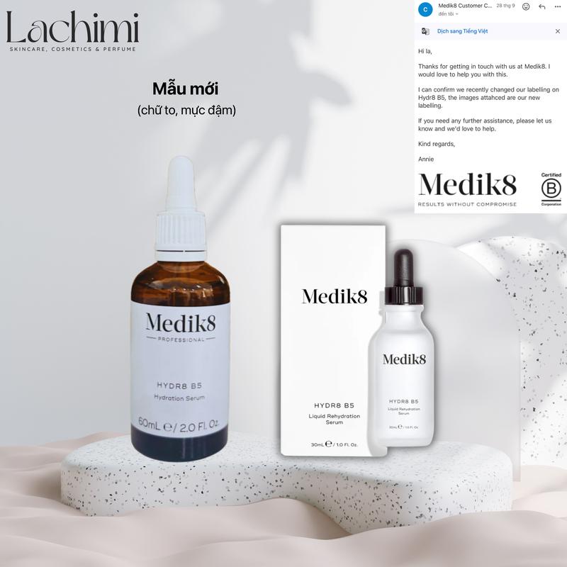 [Date 27]Quà tặng + MEDIK8 Serum dưỡng ẩm da, chăm sóc, làm đẹp da Hydr8 B5 Hydration Serum 60ml Skincare Cấp Ẩm phục hồi cho Nam Nữ Women