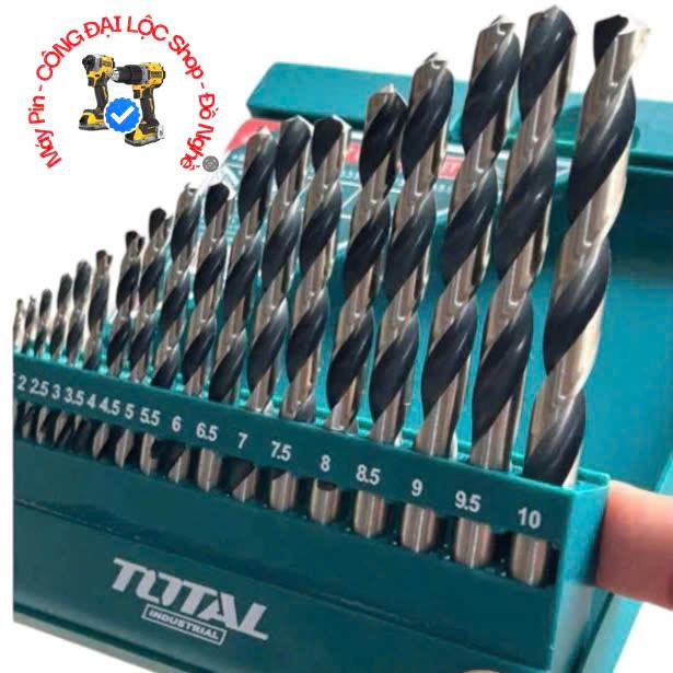 Bộ 19 Mũi Khoan Kim Loại HSS TOTAL TACSD0195 - Chất liệu HSS cao cấp