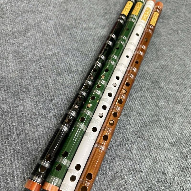 Sáo Dizi Tone F và D Màu Xanh Đen Trắng Nâu