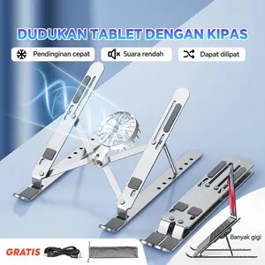 Rak laptop lipat aluminium 18 inci dengan fungsi pendinginan, dapat dilipat dan sudutnya dapat disesuaikan: cocok untuk pelajar dan pekerja jarak jauh yang bekerja dari rumah — memiliki kapasitas beban yang kuat dan dilengkapi dengan sistem pendinginan.