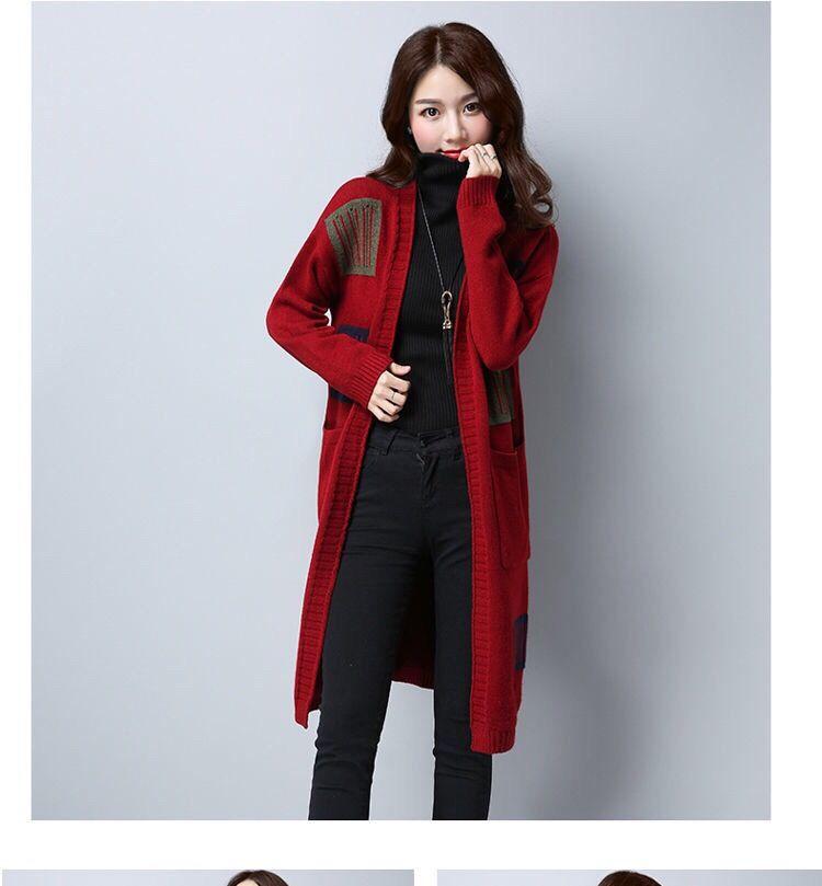 Product Introduction of Áo Cardigan Dệt Kim, Phong Cách Hàn Quốc Mới, Dài Trung Bình Cho Phụ Nữ, Quần Áo Của Các Bà Mẹ Trẻ Trung, Áo Len Ngoài Dáng Rộng, Thích Hợp Cho Mùa Thu, Áo Khoác Mới, 2020 Top Women Màu Đỏ 15