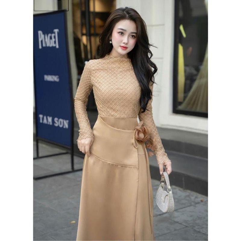 Váy Nữ MAY M127 Màu Nâu Tây- Đầm Nữ Dài Sang Chảnh Chuẩn MAY 3