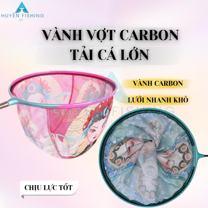 Size 40cm Vành Vợt Mặt Vợt LIền khối Cô Gái Cacbon Tải Cá Lớn Huyề Fishing Chuyên Câu Đài size 40cm-h143