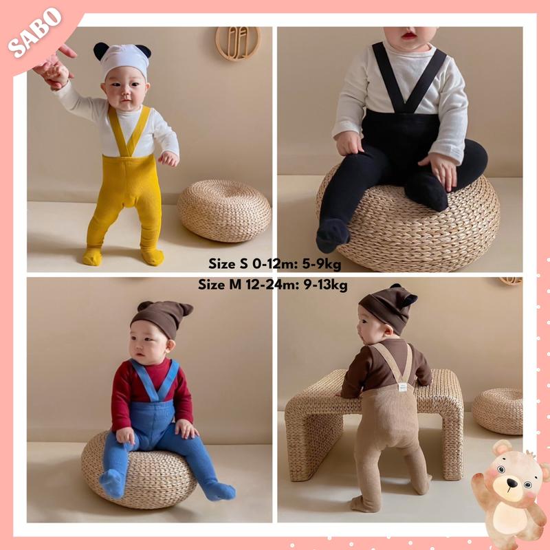 Quần Tất Yếm Dài Phong Cách Hàn Quốc Cute Cho Bé Trai Bé Gái 0-24M Quần Yếm Len Cho Bé