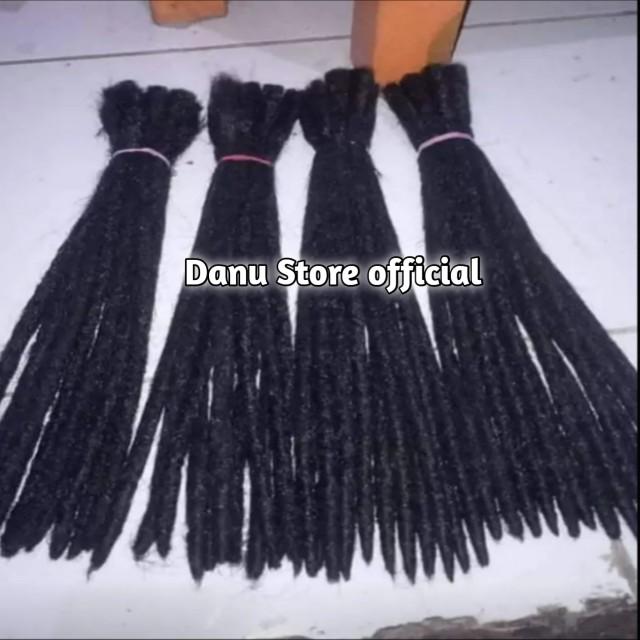 Product Introduction of Rambut sambung gimbal warna hitam polos, panjang 35 cm. 1