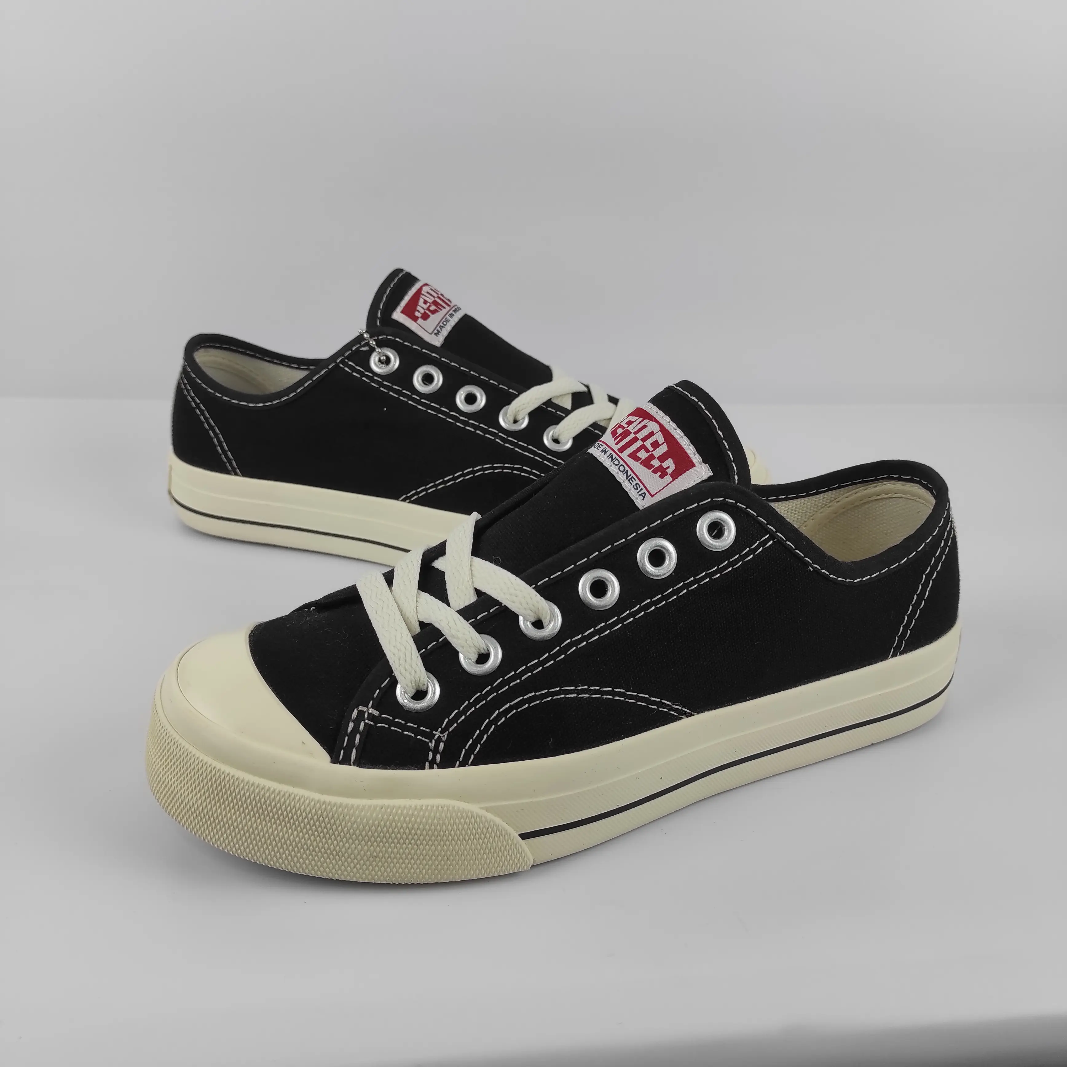 [ ORIGINAL ] Sepatu Ventela Basic Blacknatural Low | Sepatu Hitam Putih | Sepatu Sekolah | Sepatu Kantor | Casual Shoes Sneakers