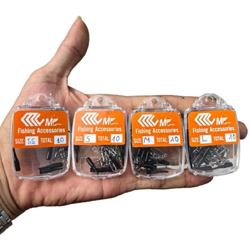 Khoá link câu lure móc mồi giả lọt khoen inox cao cấp ( Hộp 10c tặng kèm 10 chống lật) Đi Câu Fishing Bắt Cá Câu Cá