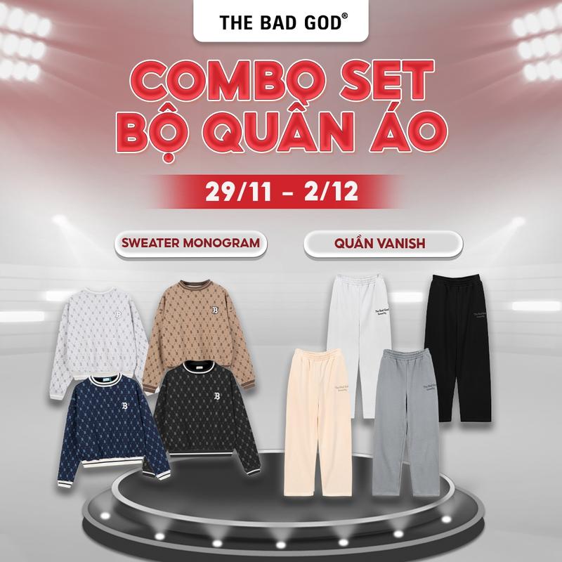 [COMBO BLACK FRIDAY] Set Bộ Áo Sweater + Quần Dài The Bad God Unisex