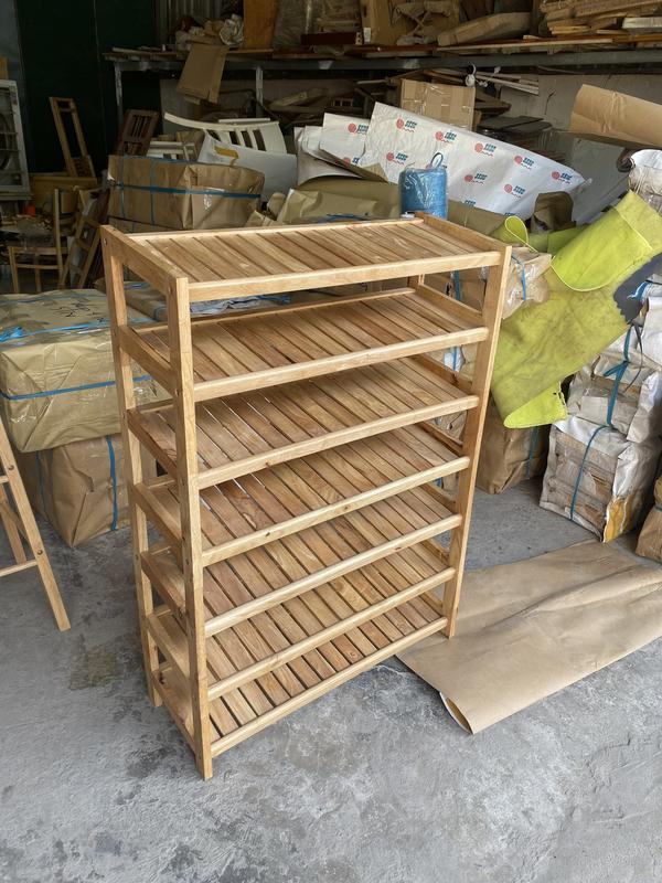  Kệ dép gỗ cao su 7 tầng ngang 80cm - Hàng lắp ráp - Ori House 