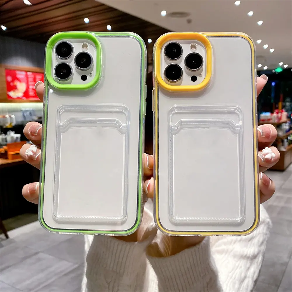 Sarung Dompet Pemegang Beg Slot Kad Silikon Lembut Boleh Tanggal Jelas, 3 DALAM 1, Untuk iPhone 15 Pro Max, 14 Plus, 13, 12, 11, Penutup