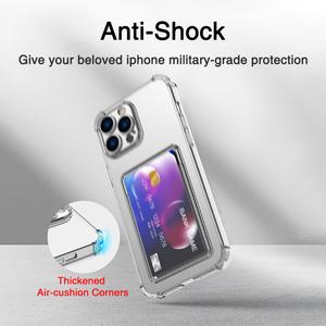 🔥 🔥 [SG Ready Stock]PhoneBeyond iPhone 15 Case with Card Holder for 14/13/12/Pro/Max Soft Shell Shockproof Protective Case
