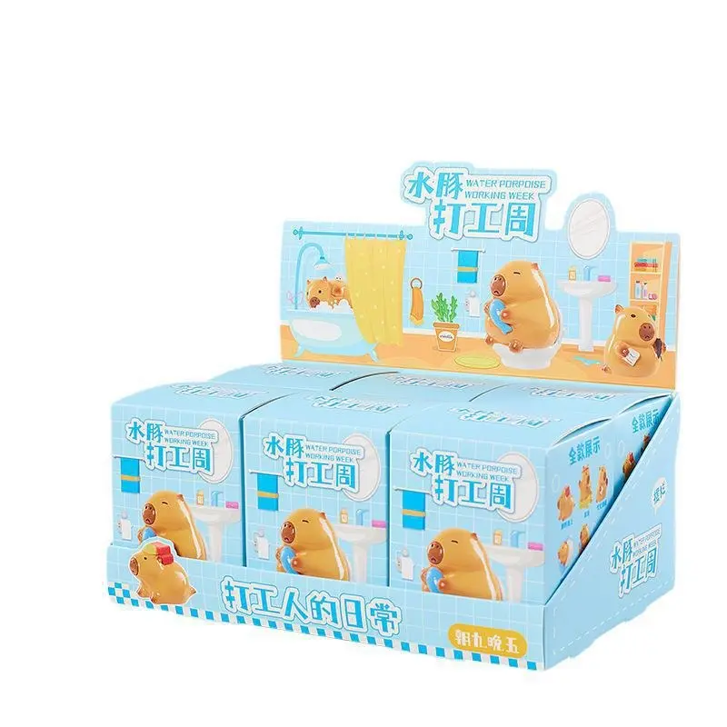 Blind Box Capybara (1 hộp lẻ chứa 1 con)- không phải 1 set ,không có giá đó đâu) bốc ra ngẫu nhiên 1 con trong 6 con Shop có để- Charm lớn nhỏ siêu cute -  Đồ Chơi Toy Mô Hình 2