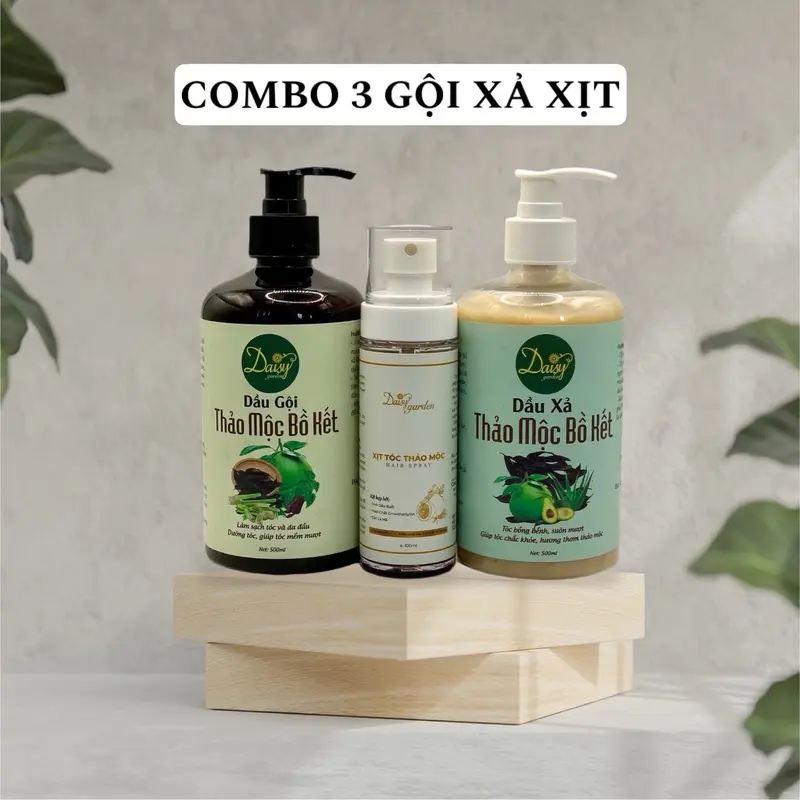 Combo 3 Gội Xả Xịt Daisy Garden giúp dưỡng tóc chắc khỏe, cải thiện tình trạng rụng tóc Nam Nữ 0