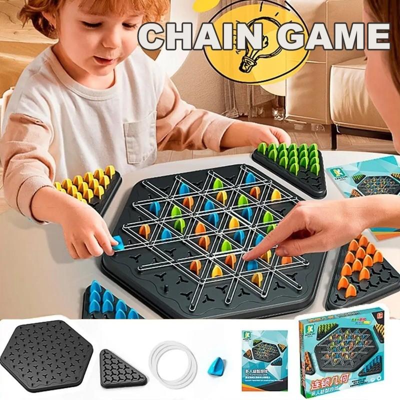 Triggle – Gioco Da Tavolo Con Elastici E Triangoli – Da 2 A 4 Giocatori – Tabellone In ABS Con 84 Gettoni - 4