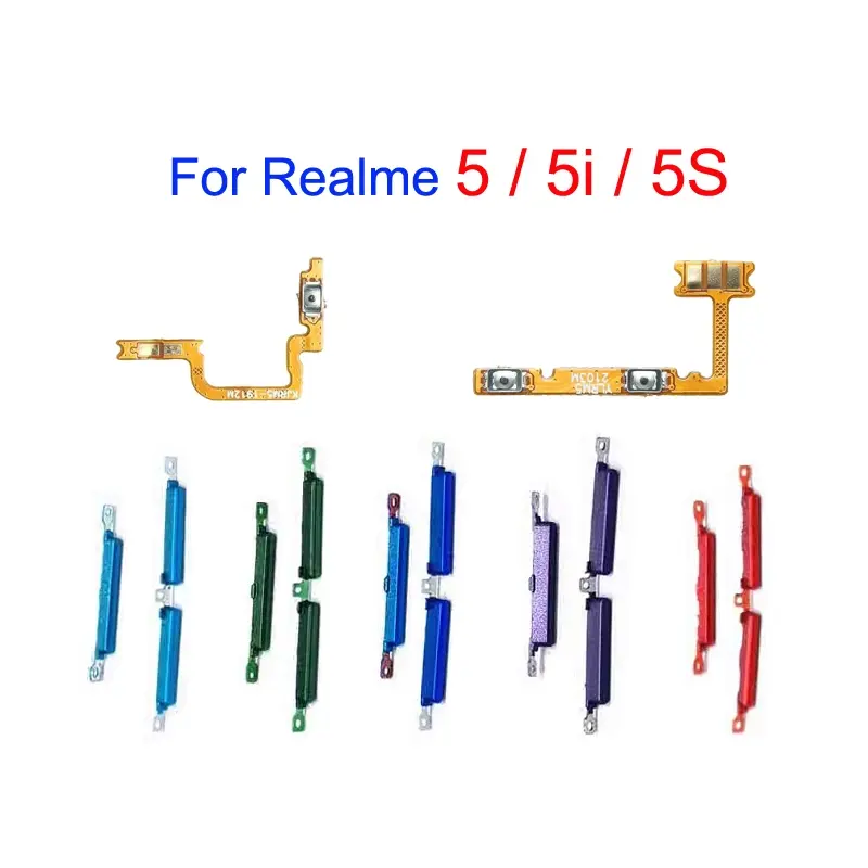 Flex Butang Kuasa, Untuk Realme 5, 5i, 5S, Suis Hidup / Mati, Fleksibel, Butang Naik / Turun Kelantangan