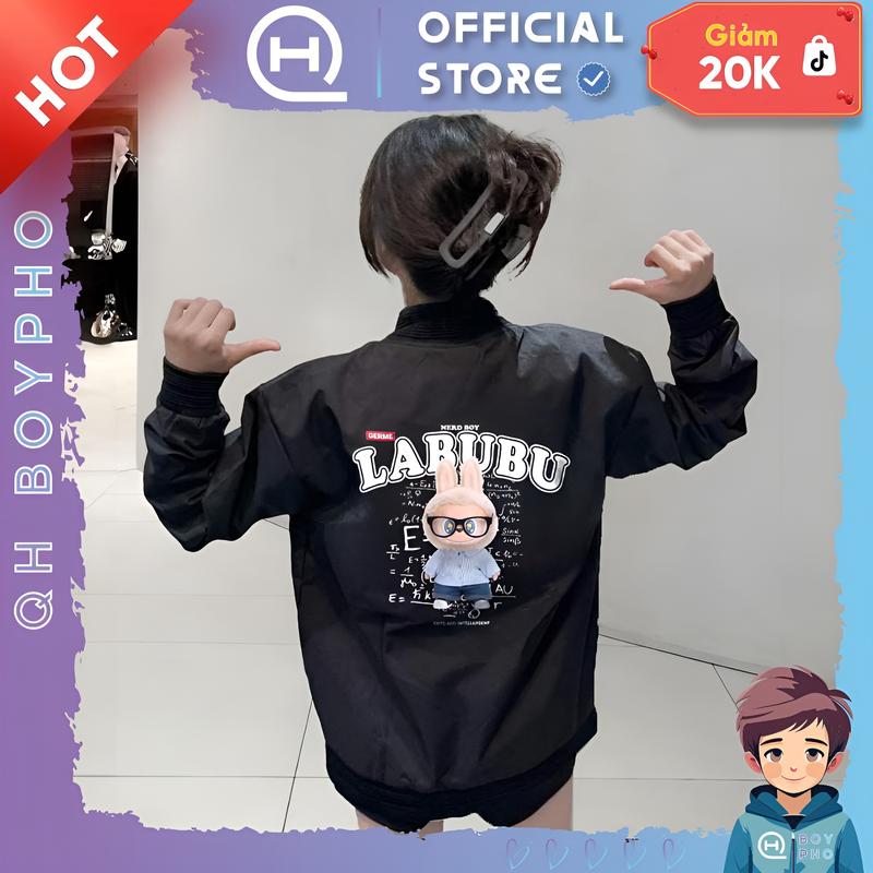Áo khoác gió bomber 2 lớp LA-BU-BU TOÁN HỌC mới bo gân siu hot Menswear Jacket Top