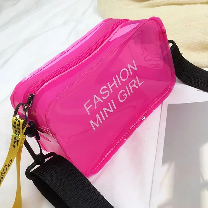 Túi Tote Nhỏ, Thời Trang, Màu Pastel Laser, Chất Liệu PVC, Túi Messenger Đeo Vai Thạch, Túi Đeo Chéo 4