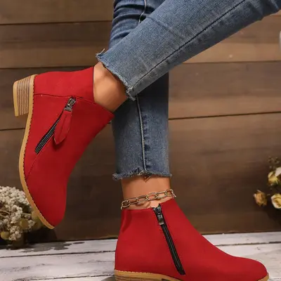 Cute red boots best sale