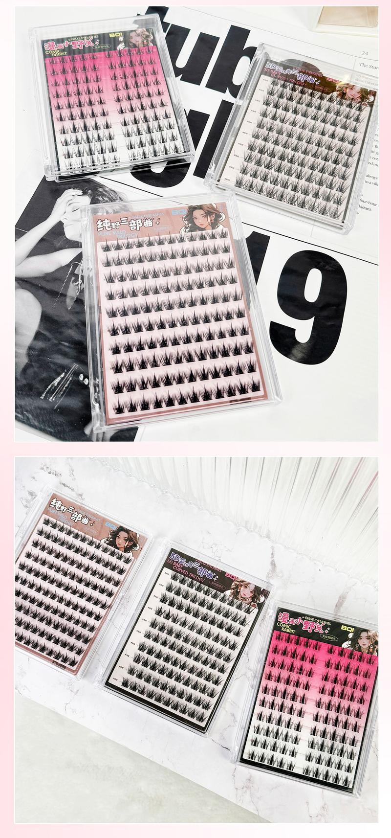 Product Introduction of Ultimate Lash Kit 💫 BQI 100-120 Cluster False Eyelashes | Self Adhesive Glue-Free Softer C Curl Baby Bend Trilogy Style Reusable【FREE GIFTS Tweezer 】 30