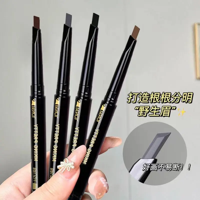 Bút Chì Kẻ Lông Mày Không Thấm Nước Và Mồ Hôi, Đầu Tam Giác, Bút Chì Kẻ Lông Mày Xoay Hai Đầu, Có Đầu Cọ, Thích Hợp Cho Học Sinh Và Người Mới Bắt Đầu