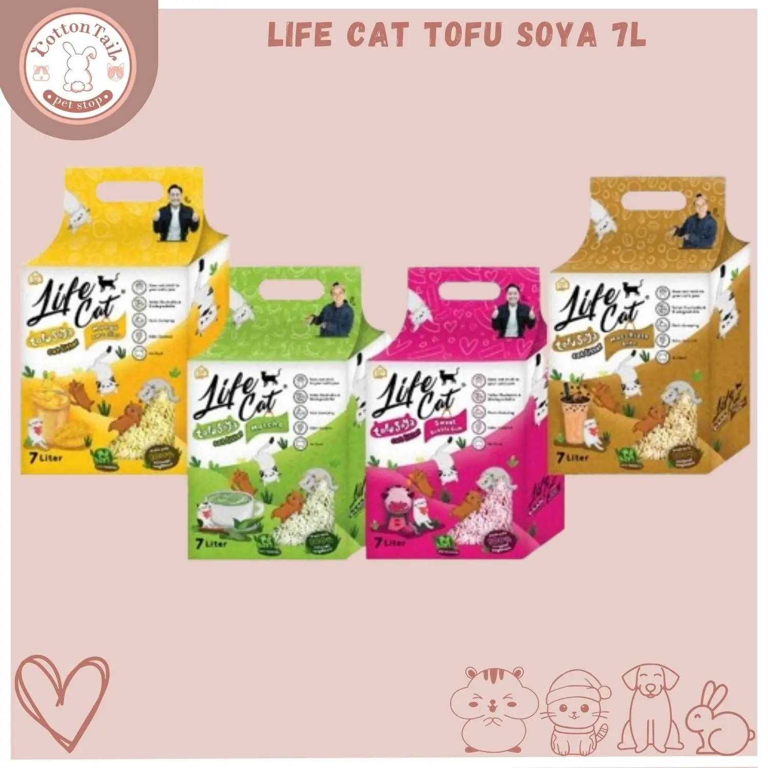 Life Cat Pasir Kucing Tofu Soya 7 ltr / LifeCat Pasir Kedelai 7ltr