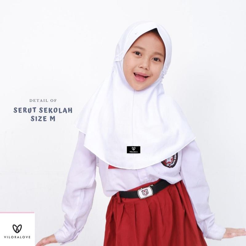 Vilora Premium - Kerudung Sekolah Serut Atas (Hijab Instan Sekolah) Jilbab Muslim 3