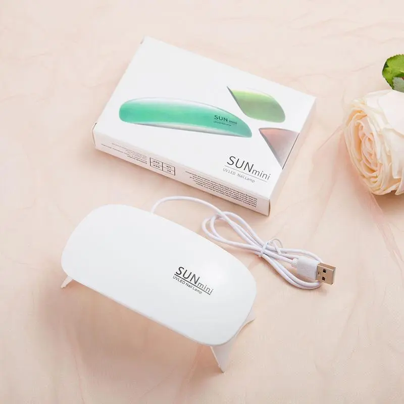 6w Mini Nail Dryer Machine Portable 6 LED UV Manicure Lamp Home Use Nail Lamp for Drying Polish Varnish with USB Cable