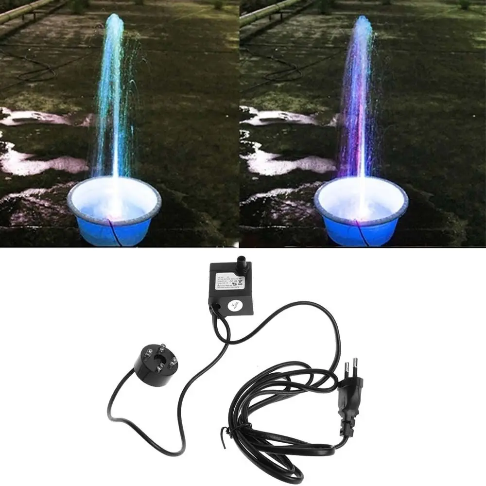 220V 3W With LED Light Motor Pump Water Cycle Fish Tank Aerator Fish Pond Fish Tank Fountain Fish Aquatic Pet Kit Submersible Water Pump Aquarium Water Pumps