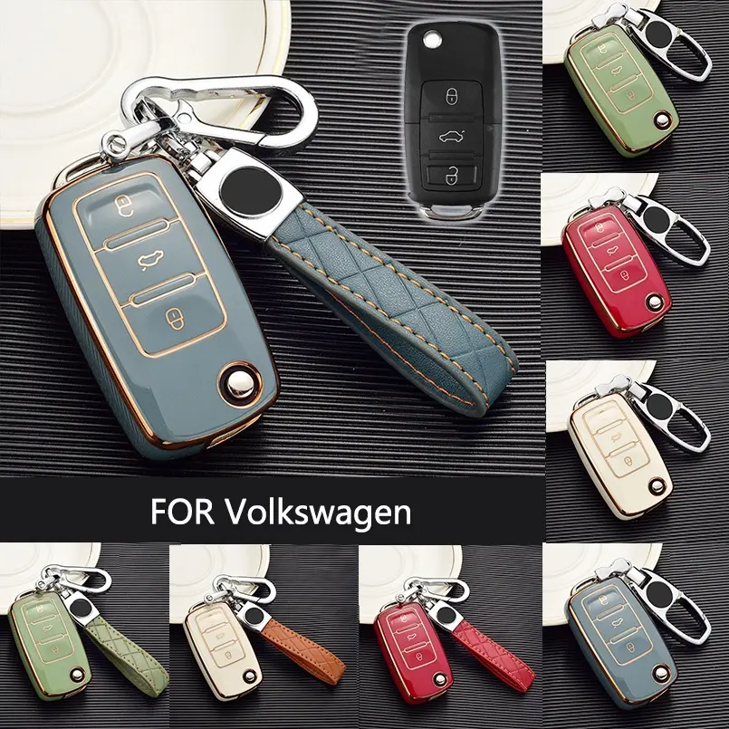 Car Key Case Cover For Volkswagen VW Polo Tiguan Passat B5 B6 B7 Golf EOS 4 5 6 Scirocco Jetta MK4 MK6 Octavia Seat key chains