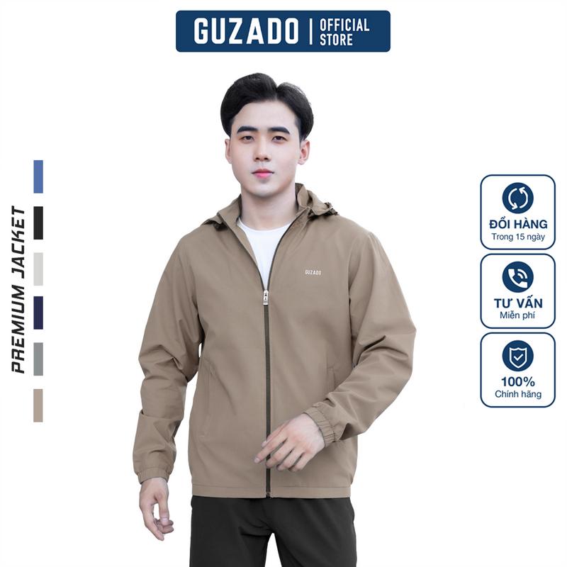 Áo Khoác Gió Nam Chất Liệu Mềm Mịn Kháng Gió Tốt Nhiều Màu Sắc Đa Dạng GKG15 Thương Hiệu GUZADO