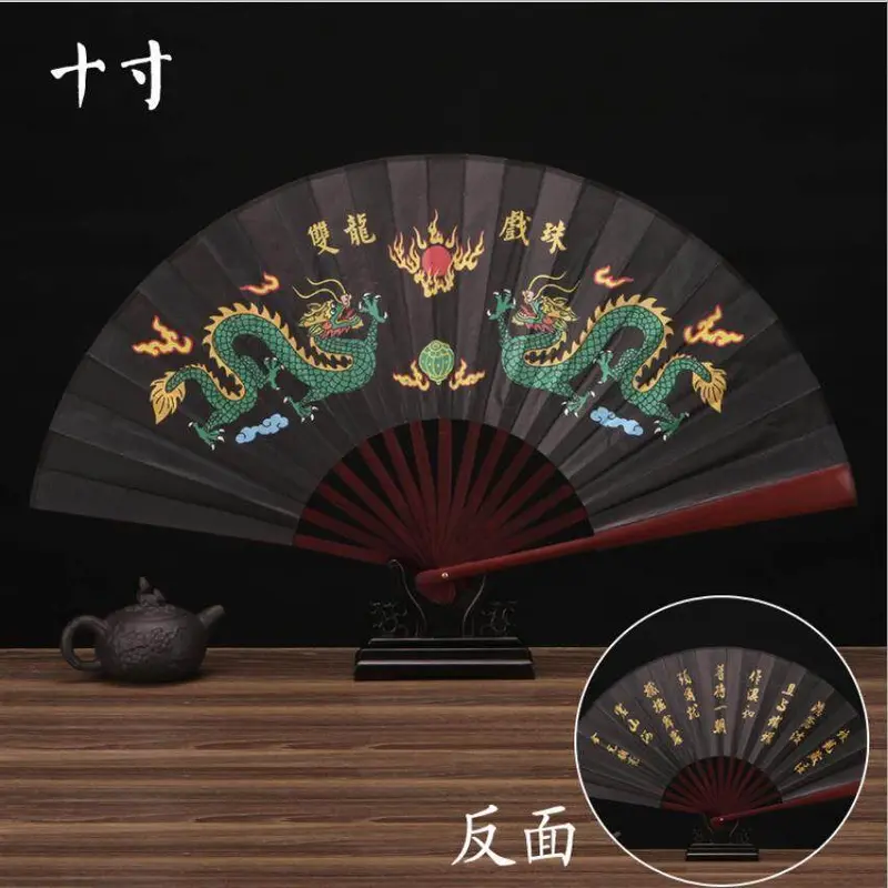 Quạt Gấp Phong Cách Cổ Xưa, Vẽ Mực, Phong Cách Trung Quốc, Vũ Trường, Khiêu Vũ, Độc Đoán, Lụa Thô, Di Động Decor 3