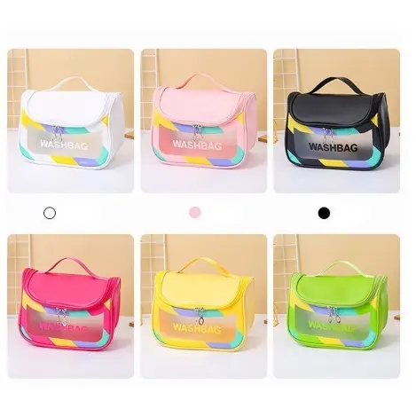 BISA COD T5473  Tas Kosmetik / Pouch WashBag / Organizer Bag / Tas Kosmetik Waterproof Tas Washbag Transparan Besar Kulit Plastik 2
