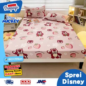 Sprei Disney, Sprei Mickey Sprei  size 180x200 Dapat 2 Sarung Bantal Bungkus penuh 360° Waterproof