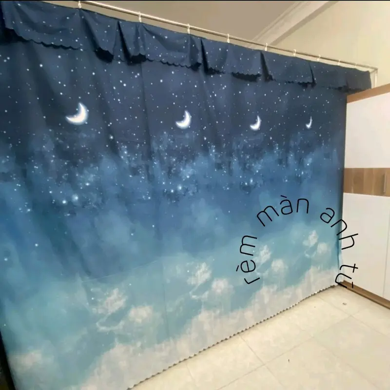 Rèm ghi đô M8 che phòng trọ gác lửng chất liệu poly tặng kèm dây treo rèm 0