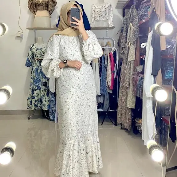 TREXUS - ZFS Dress Maxi ANSEL / Zalica Shakila / Calina Dress / Fishtail dress gamis / DRES MOTIF FLORAL MODEL FISHTAIL
