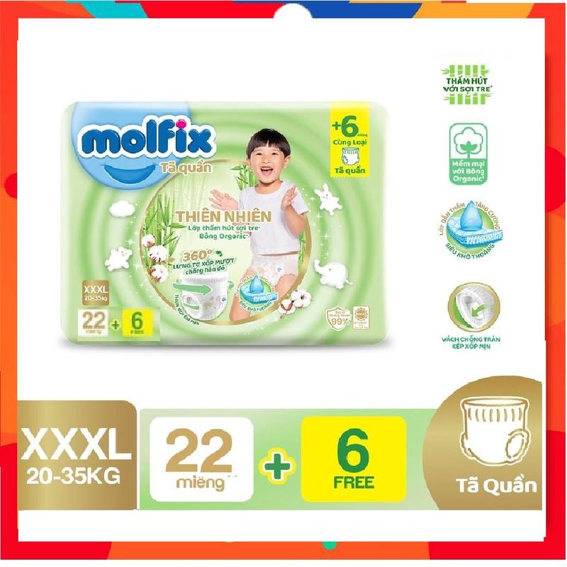 Bỉm Quần Molfix Jumbo Đủ Size S/M/L/XL/XXL/3XL cho bé từ sơ sinh- 35 kg