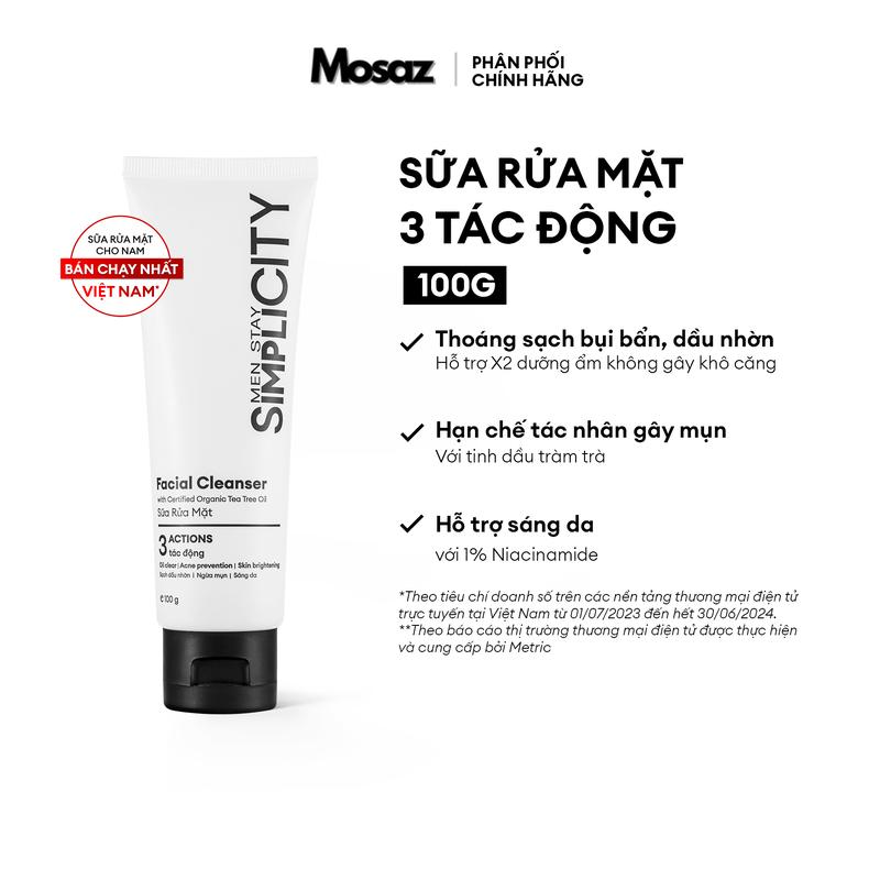 Sữa rửa mặt cho nam Men Stay Simplicity Facial Cleanser 100g
