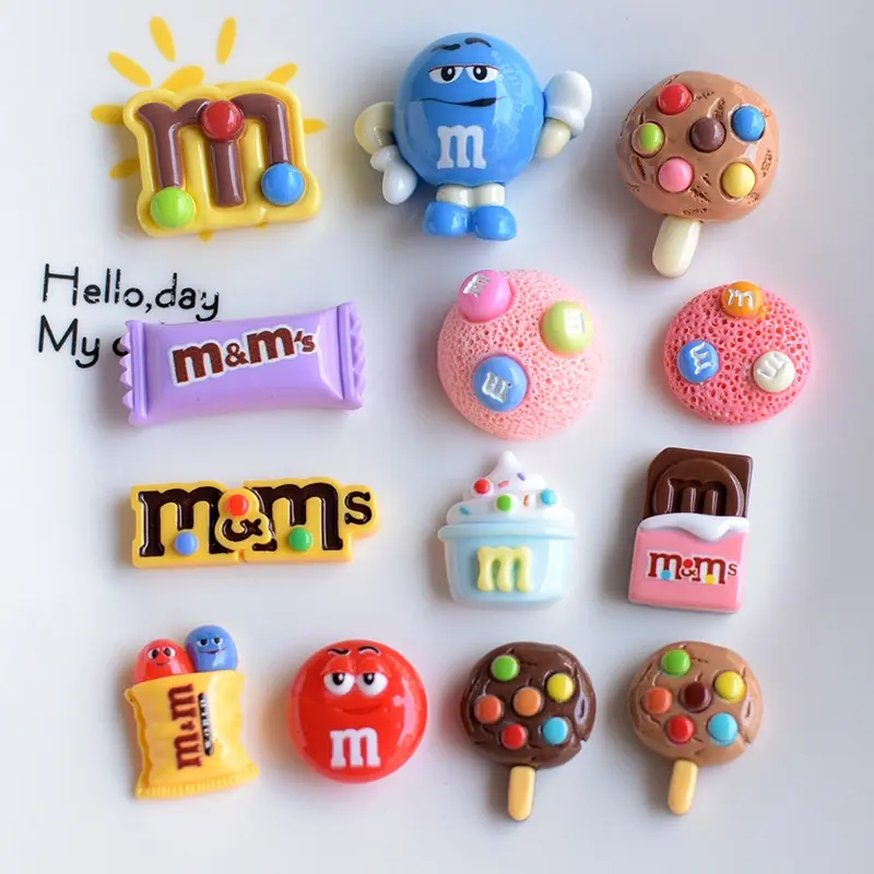 Bộ M & M Kẹo Sô Cô La Sáng, Kẹo Ngọt Đậu Cầu Vồng, Kem, Jibitz, Khóa Giày Croc, Đồ Trang Trí Giày, 1 Cái
