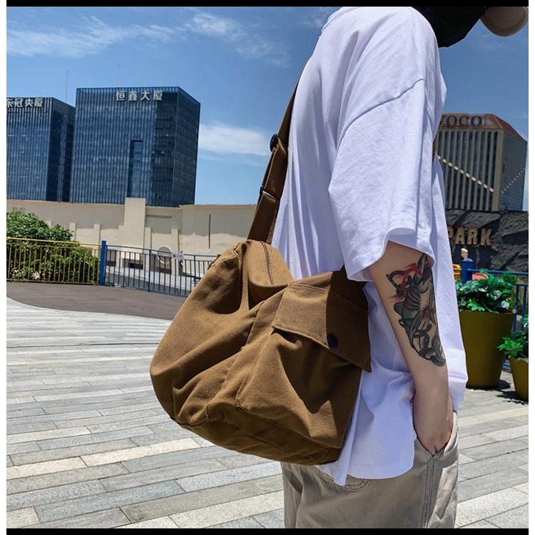 Túi Đeo Chéo , Túi  Hộp Vuông Vải Canvas Thời trang Học Sinh Đi Học Đi Chơi_TVT Bag Đeo Vai Tote Chữ Nhật 6