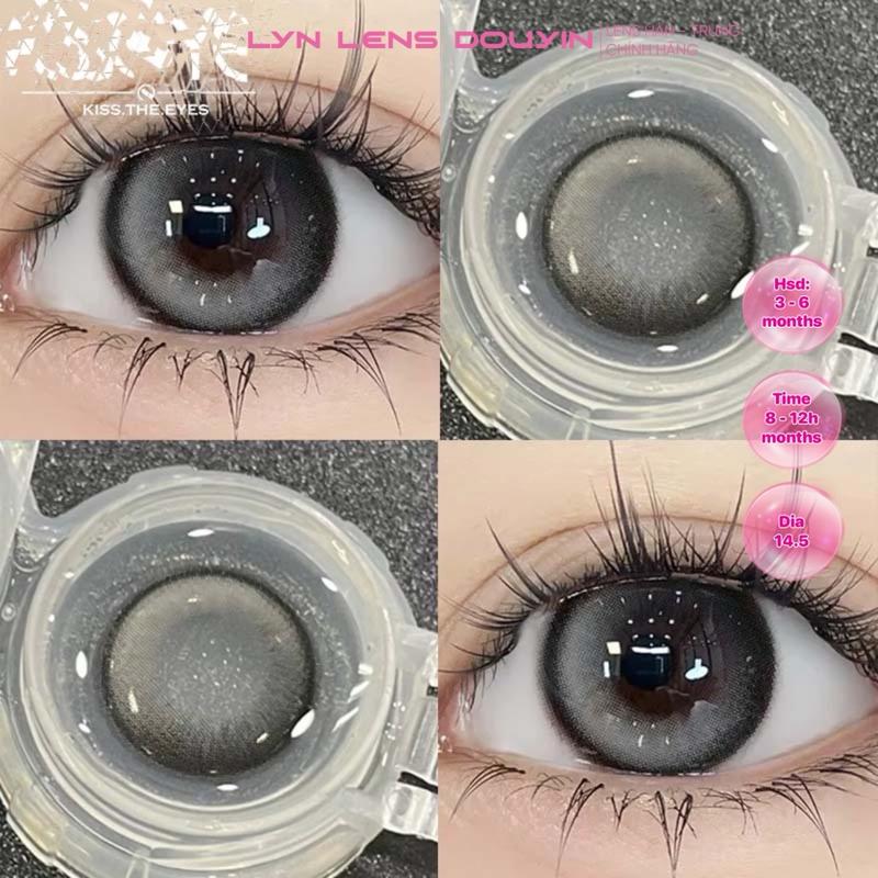 Lyn Lens - Kính áp tròng xám lông chuột fiter hotdouyin giãn to 14.2 (Doris gray - 0 đến 6,5 độ)