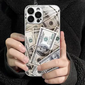 Phone Case for IP 15plus, 14, 13, 12, 11 Fashion Retro Non-yellowing Shockproof Metallic paint Silver casing for i̇phone xr aesthetic  mewah elegan cewek