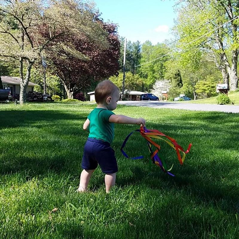 Colorful Rope With Storage Box, 2 Counts Rainbow Ribbon Baby Sensory Toy, Montessori Toy, Ribbon Streamer with Wood Ring, Rainbow Wind Wand Learning Toy, Birthday Gifts Ideas 6
