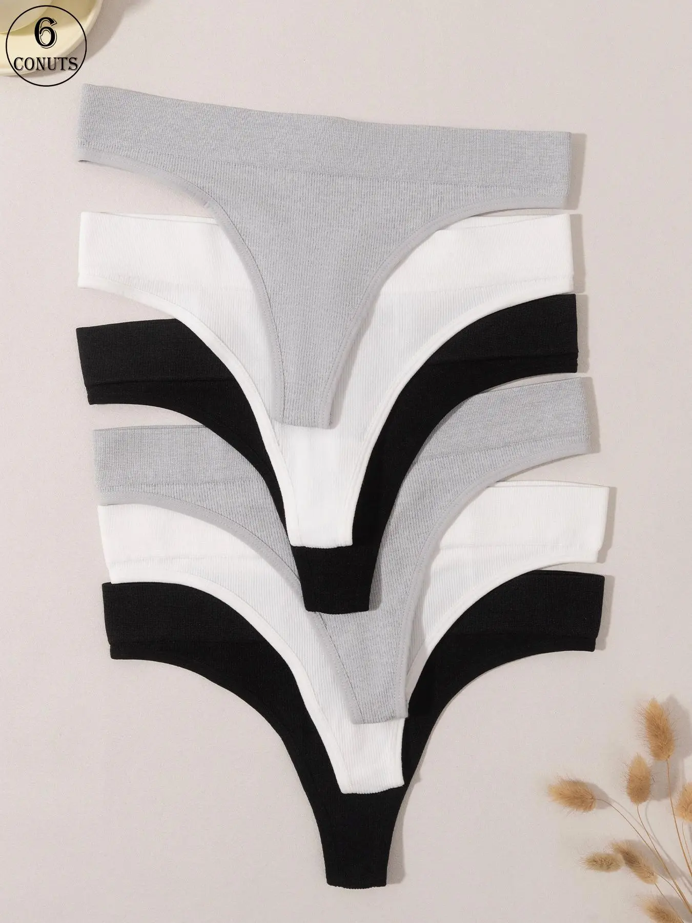 Women's Solid Color Panty, Breathable Comfortable Panty for Daily Wear, Women's Underwear for All Seasons, Thongs