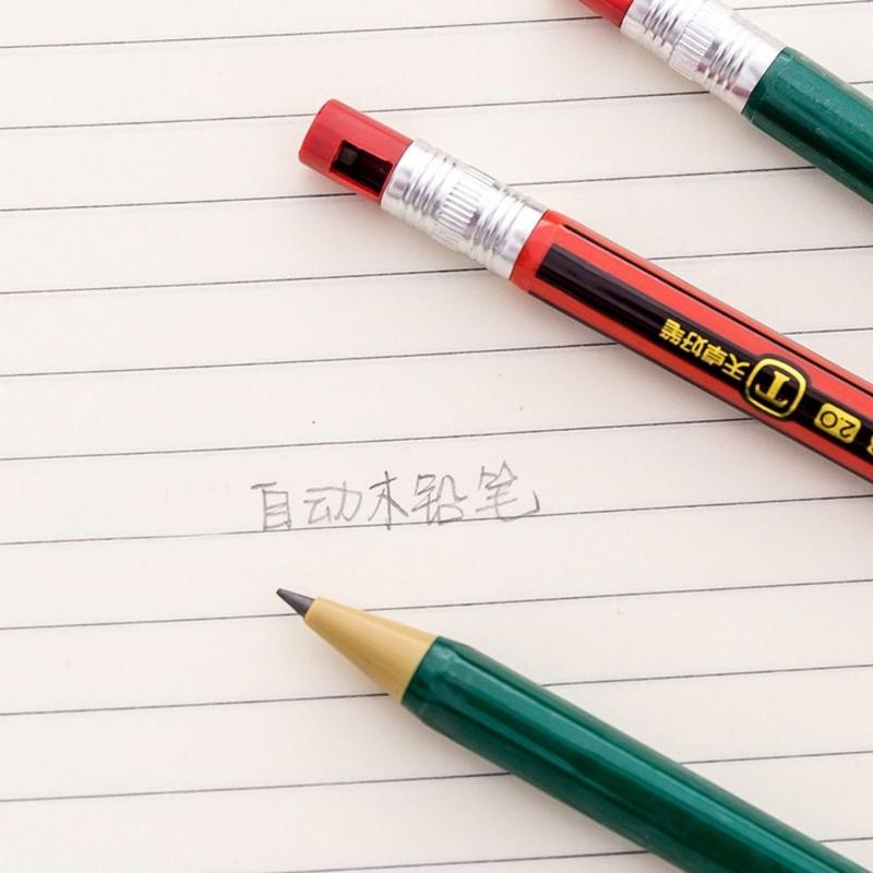 whatter Anti-slip 2.0MM 2B Automatic Pencil Comes With Sharpener Sketch Drawing Writing Tool Movable Pencil Stationery Press Type Sketch Pencil Sketch Comics Design 3