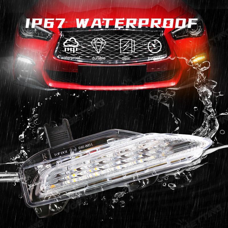 Product Introduction of Car Front Bumper Fog Lamp Daytime Running Light DRL with turn Signal Lamp For Infiniti Q50 Q50S Sport Model 2014 2015 2016 2017 2018 2019 2020 25
