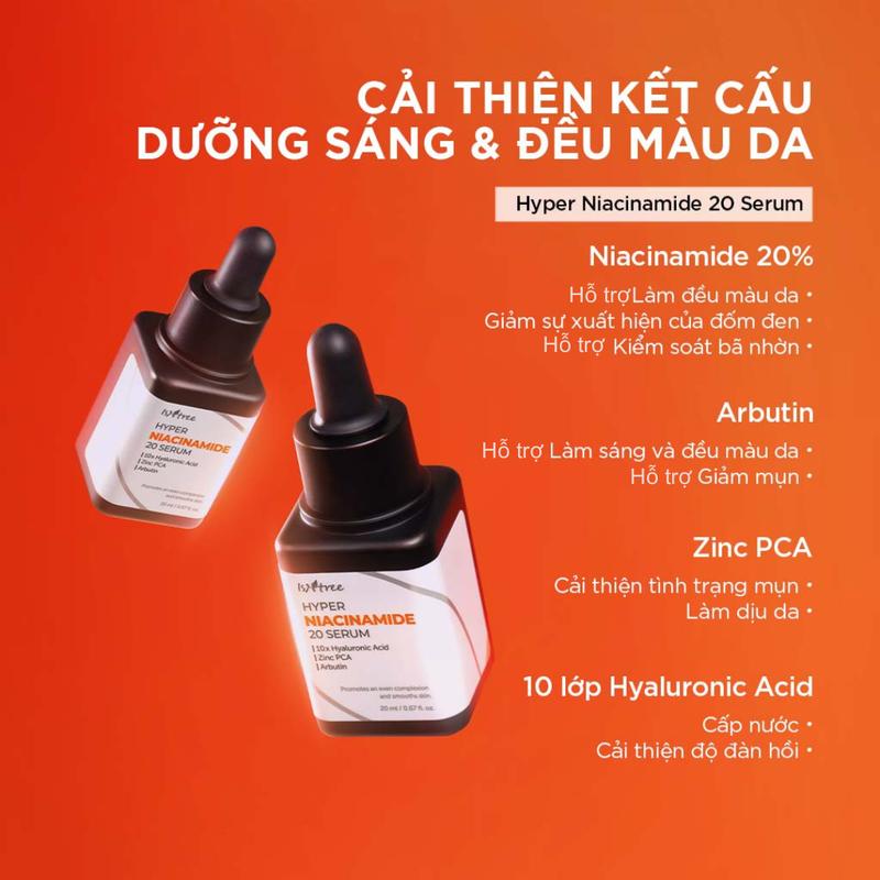 Product Introduction of [Tặng 1 Túi bông tẩy trang 120 pads+1 Sachet 2ml]Tinh chất dưỡng sáng thu nhỏ lỗ chân lông Isntree Hyper Niacinamide 20% Serum 20ml 8