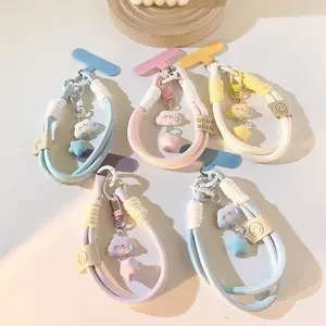 Design Imut Elegant / Tali Lanyard Handphone Liontin Bintang Awan Putih Fungsi Gantungan Kunci Liontin Rantai Gantung Casing Ponsel Universal